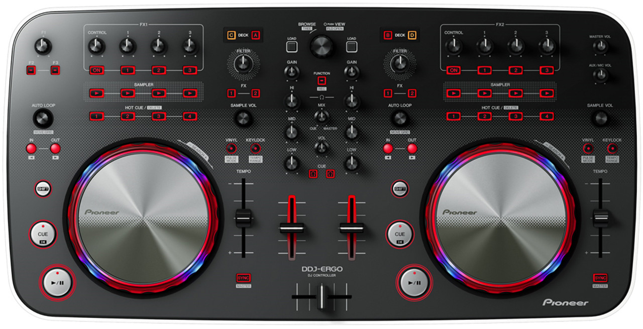 pioneer ddj-ergo-v dj controller for virtual dj